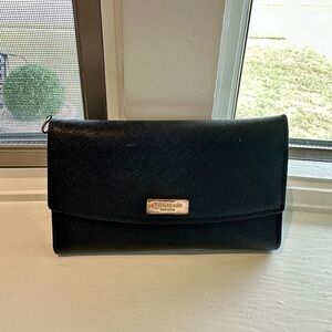 Kate Spade Black Saffiano Leather Wristlet